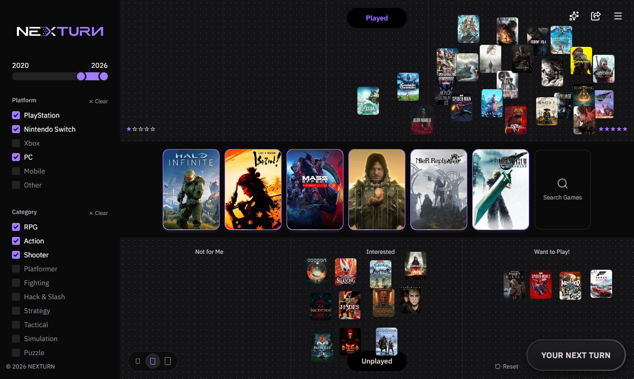 NEXTURN top screen